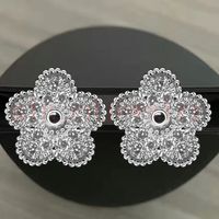 Silver diamond stud earrings