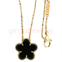 Gold and black agate necklace
