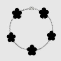 silver black braclelet