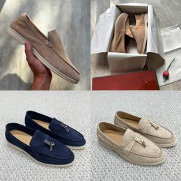 Loafers Designer Men Women Genuine Leather Suede Loafers Slip On Driving Shoes Metal Pendant Soft Moccasins Outdoor Daily Walking Casual Footwear Top Quality 739