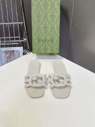 Designer fashion slippers Sandals sliders embroidered canvas Flat Mules Platform Embroidered Linen High Heel Sandal platform Shoes Eur 35-42