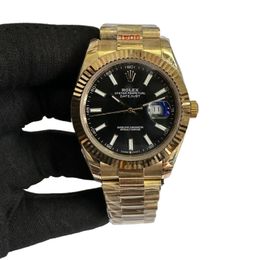Rolex Gold Datejust Oyster 126334 41mm Upgraded Jubilee Strap Automatic Stainless Steel Watch Bezel Men's Watch Sapphire Glass Case New Black Case