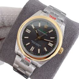 U1 Rolex Oyster Perpetual 100TH Automatic Stainless Steel Watch Bezel Men's Watch Sapphire Glass Case New Black Case
