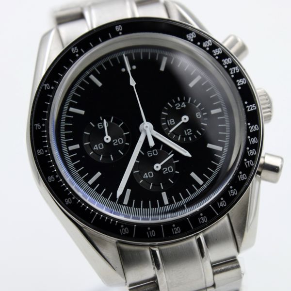 O1 Quartz Chronograph Function Mens Watch Speed Moon Watches Stainless Steel Flod Clasp