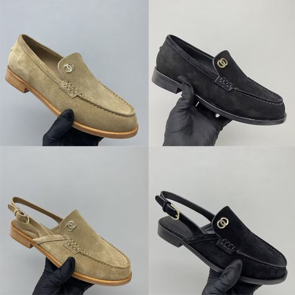 Designer Women High Quality Loafers Formal Shoes Ballet Flats Round Toe Women Dress Shoes Women Slingback Sandals 1044