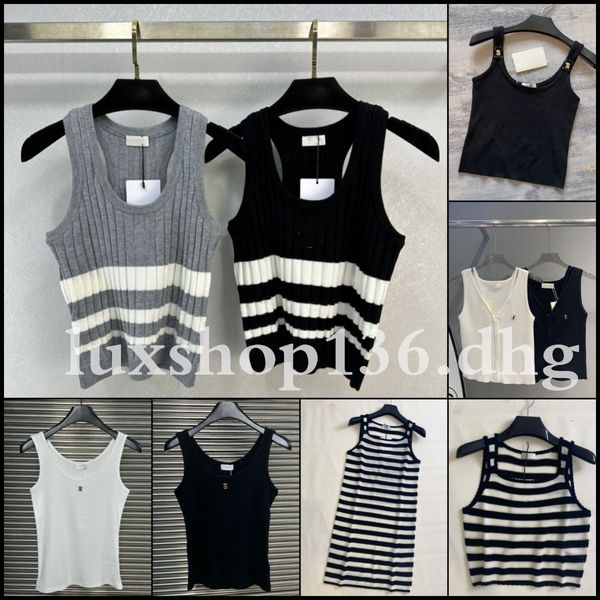 Fashion Designer Top Women Knitted Metal Letters Tank top Summer Fashion Clothing