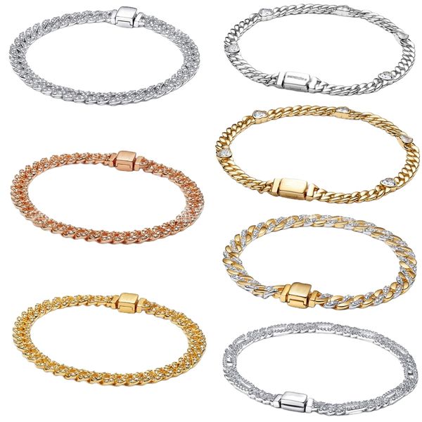 Charm Bracelet Full Diamond Watch Bracelet Men's and Women's Universal Love CZ Bracelet Tennis Bracelet