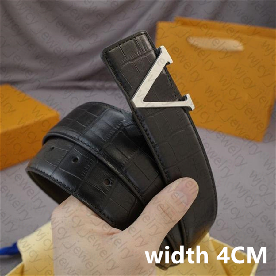 Real Leather Designer Belt Woman Belts Man Smooth Buckle Width 2.5cm & 4.0cm Cowskin Classic Golden Silver Color Letters Design
