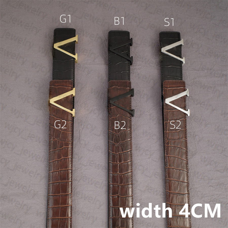 Real Leather Designer Belt Woman Belts Man Smooth Buckle Width 2.5cm & 4.0cm Cowskin Classic Golden Silver Color Letters Design